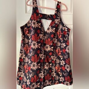 SHEIN Floral Print Dress - Red and Black